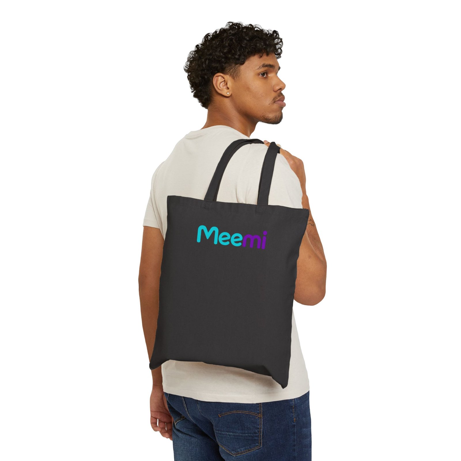 Meemi Logo Tote Bag — Cotton Canvas Reusable Shopping Tote - Image 12