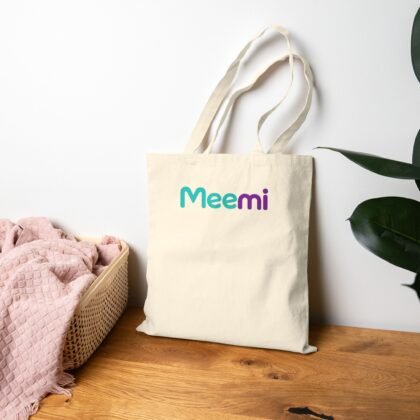 Meemi Logo Tote Bag — Cotton Canvas Reusable Shopping Tote
