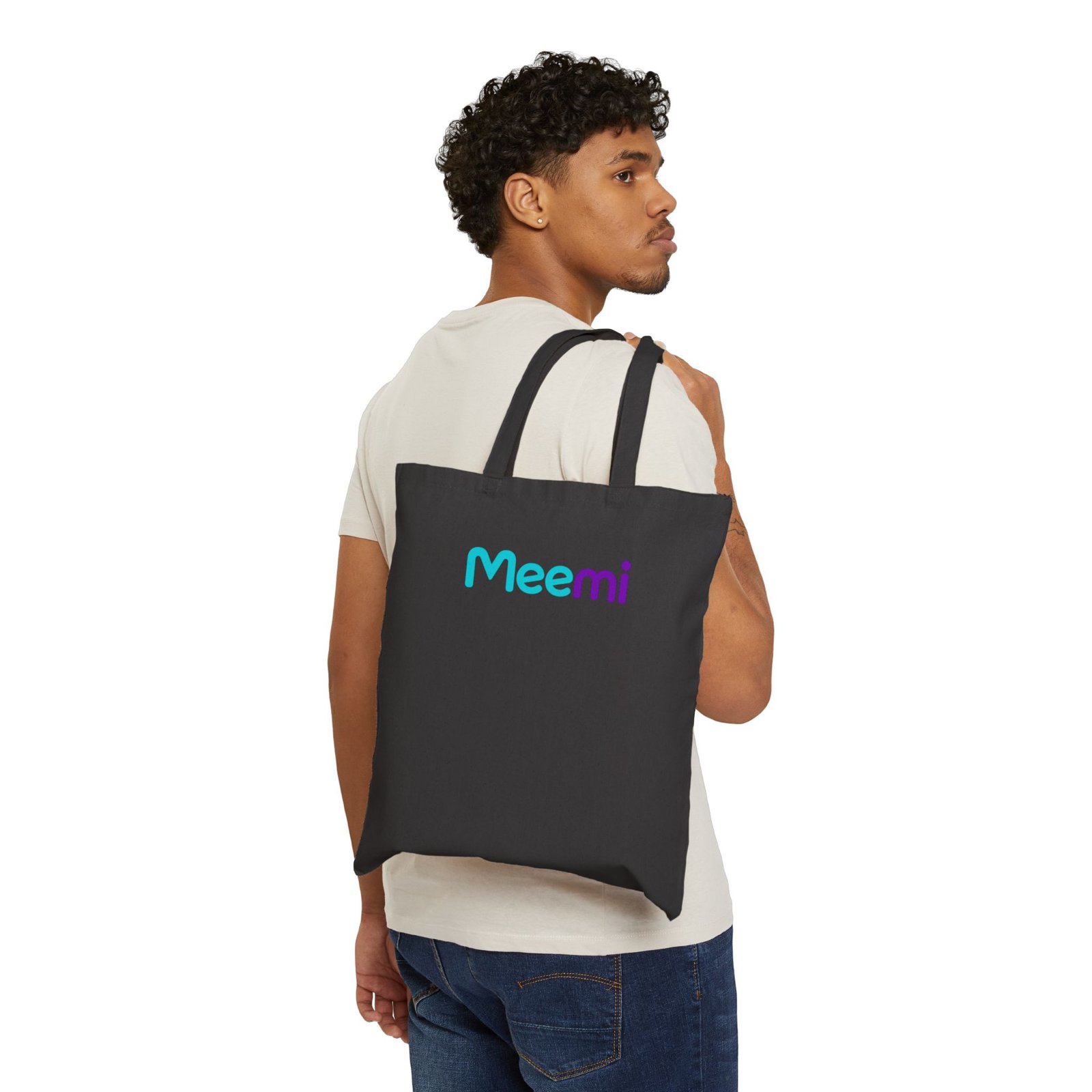 Meemi Logo Tote Bag — Cotton Canvas Reusable Shopping Tote - Image 13