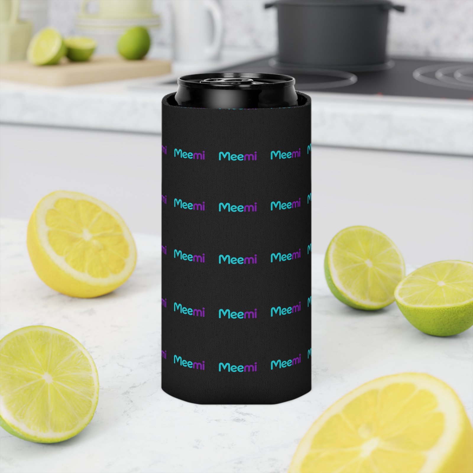 Can Cooler - 'Meemi' Pattern Neoprene Drink Koozie - Image 14