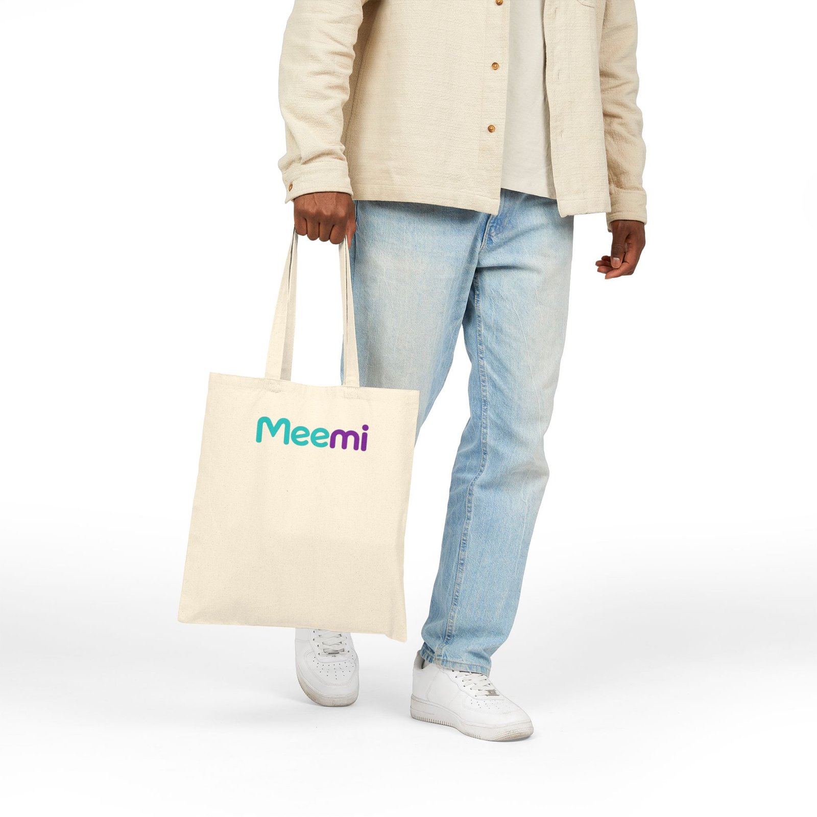 Meemi Logo Tote Bag — Cotton Canvas Reusable Shopping Tote - Image 6