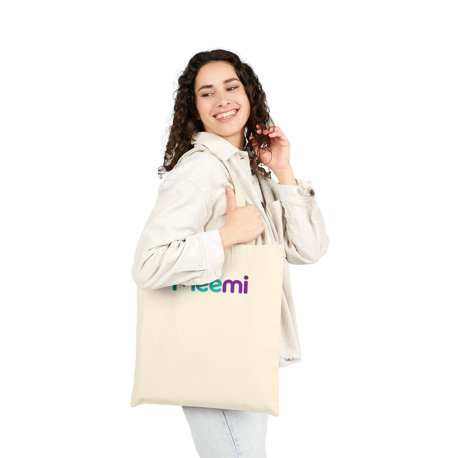 Meemi Logo Tote Bag — Cotton Canvas Reusable Shopping Tote - Image 7