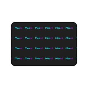 MeeMi Logo Desk Mat — Large Black Gaming/Office Mouse Pad