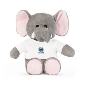 Cute Plush Bear with 'Meemi' Graphic Tee – Soft Stuffed Toy Gift