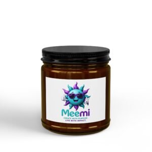 Meemi Scented Soy Candle Jar — Tropical Sun Logo Aromatherapy (4oz & 9oz)